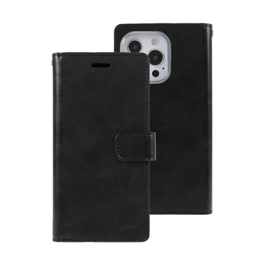 iPhone 15 Pro Compatible Case Cover Of Diary With Stylish and Functional Protection - Black